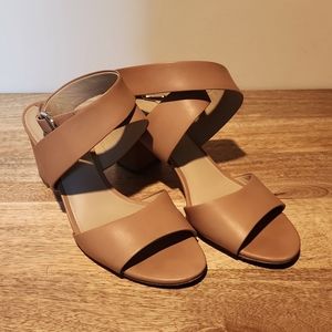 Via Spiga Tan Leather Ankle Sandals 8M